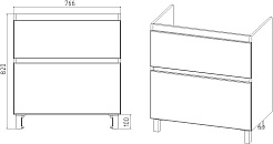 Viant Тумба с раковиной Мальта 80 белая/дуб вотан – фотография-10